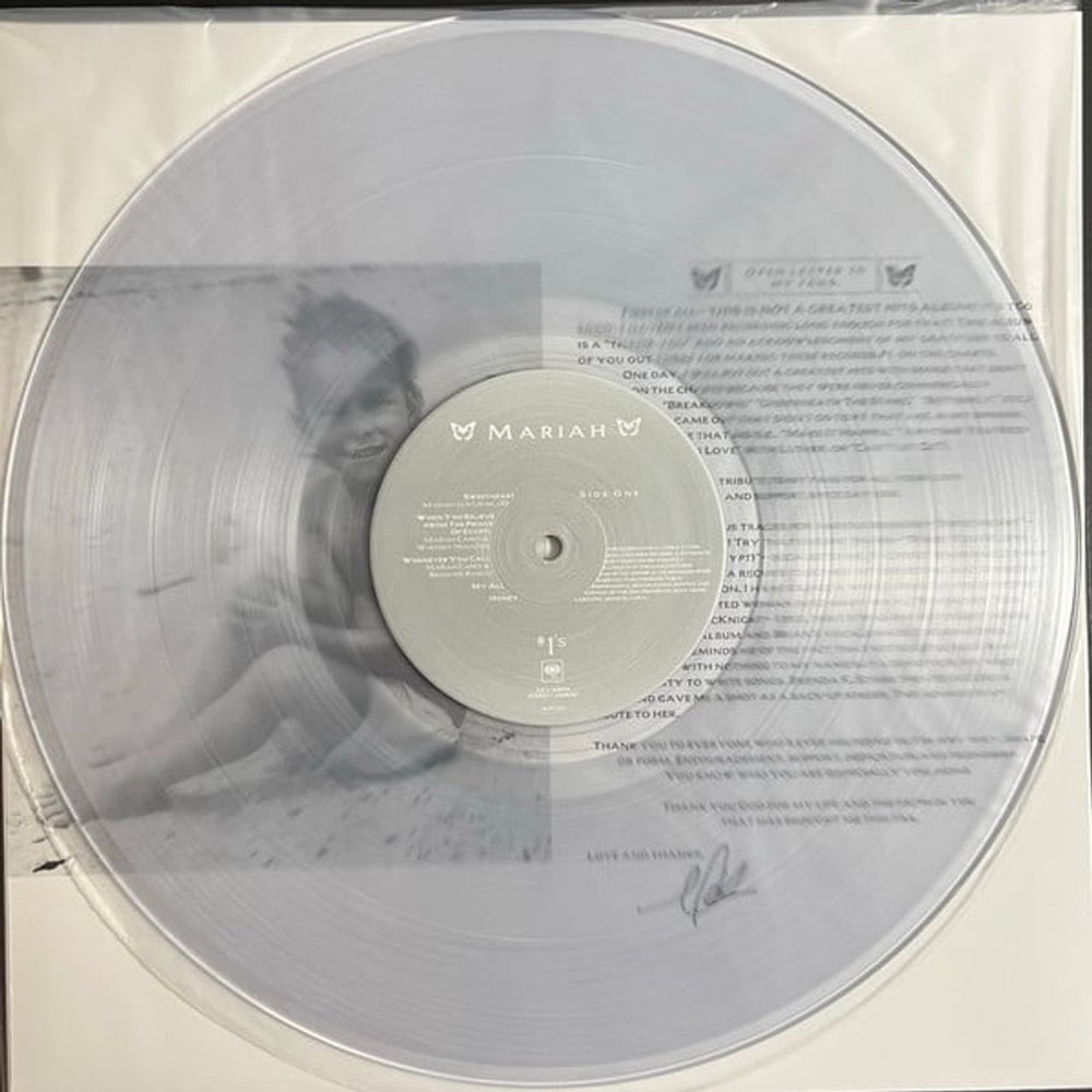 Mariah Carey #1's - Clear Vinyl + Print Japanese 2-LP vinyl record set (Double LP Album) CRY2LSC811688