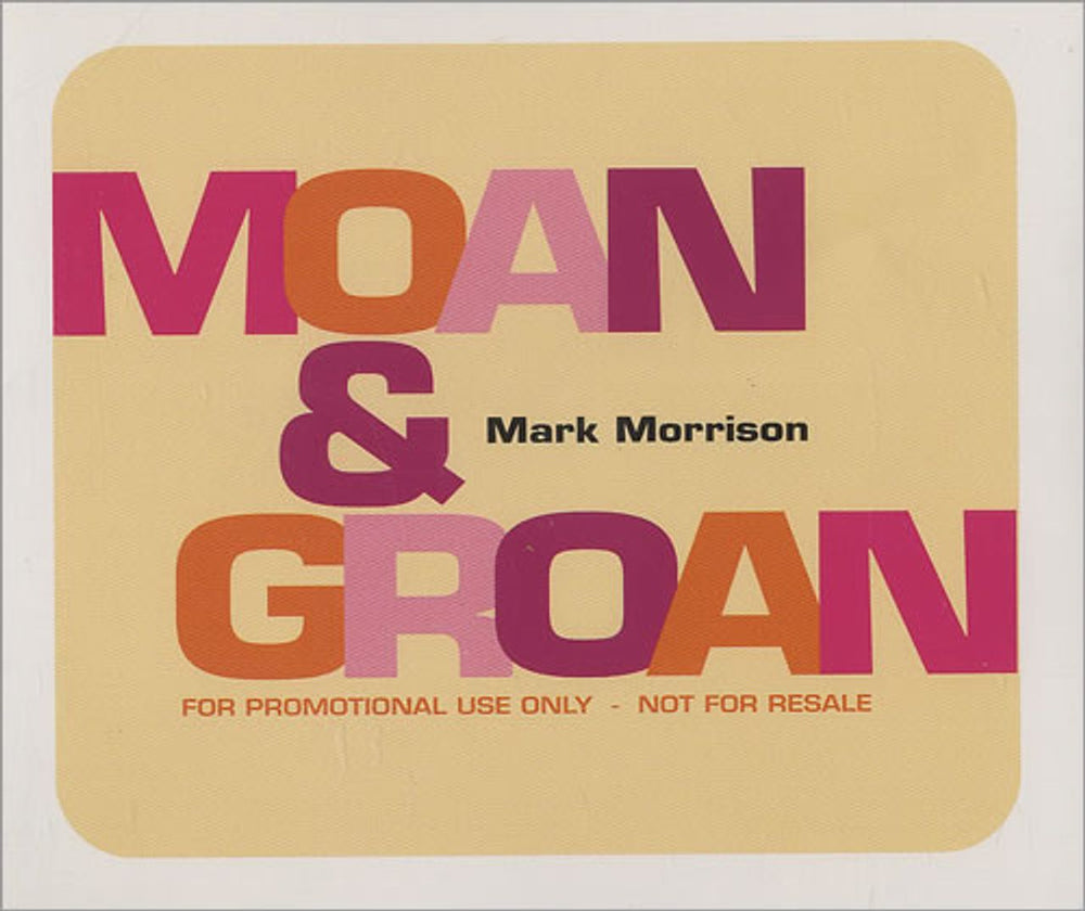 Mark Morrison Moan & Groan UK Promo CD single (CD5 / 5") WEA096CDDJ