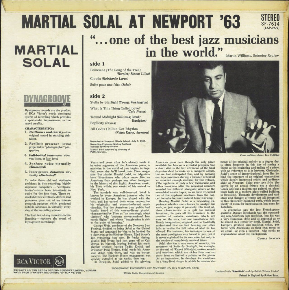 Martial Solal At Newport '63 UK vinyl LP album (LP record)