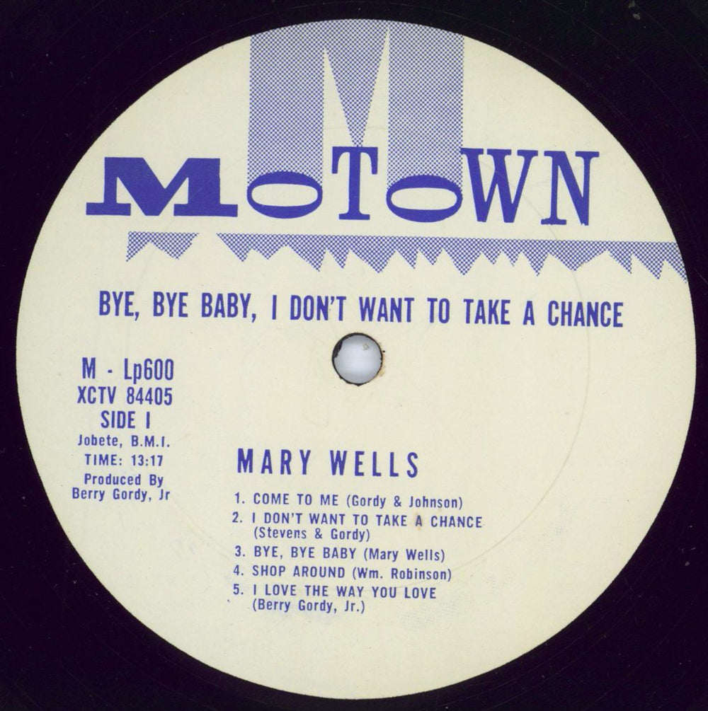 Mary Wells Bye Bye Baby - I Don't Want To Take A Chance -- VG US vinyl LP album (LP record) MRWLPBY773665