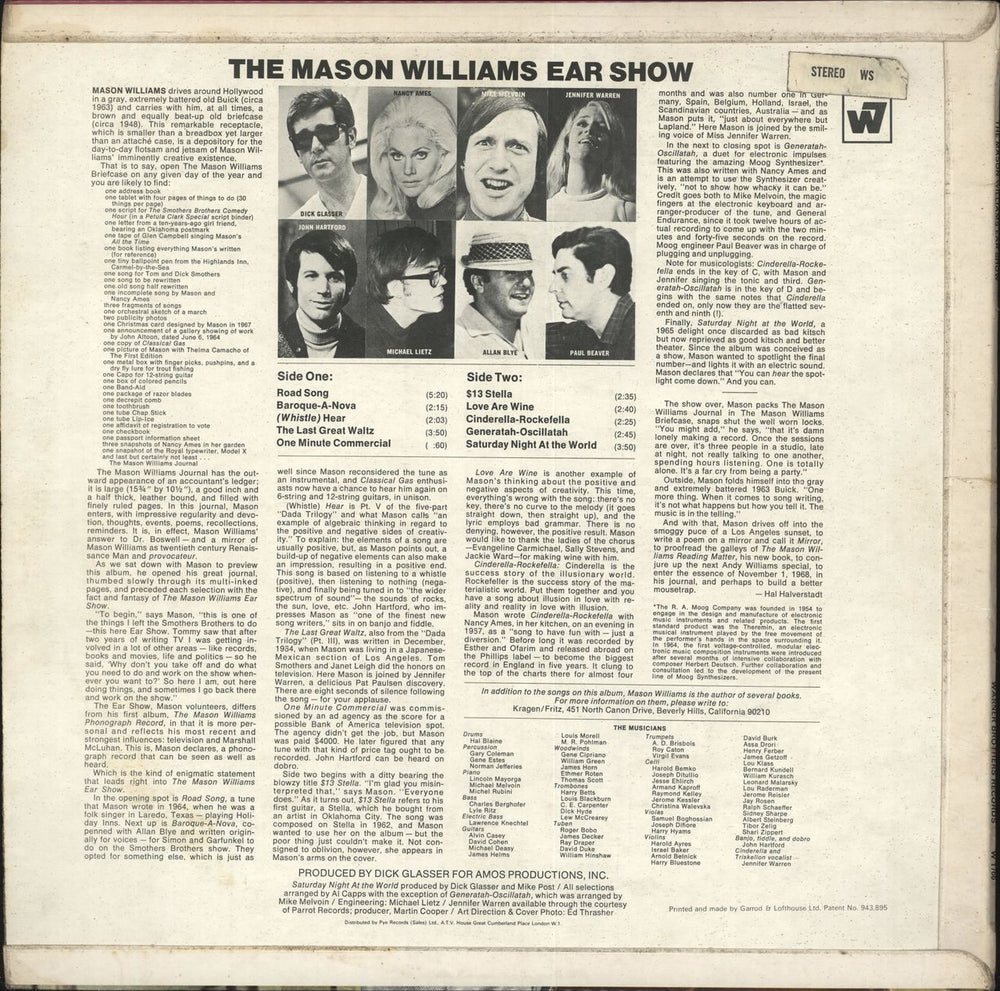 Mason Williams The Mason Williams Ear Show UK vinyl LP album (LP record) MAWLPTH437382