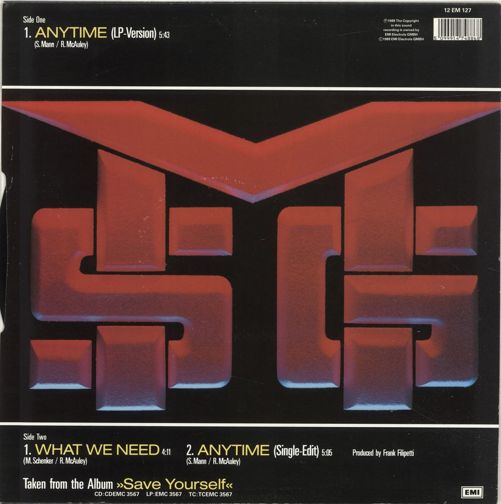 McAuley Schenker Group Anytime UK 12" vinyl single (12 inch record / Maxi-single) 5099914748868