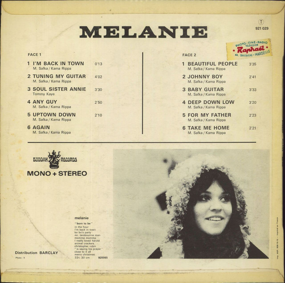 Melanie Melanie French vinyl LP album (LP record)