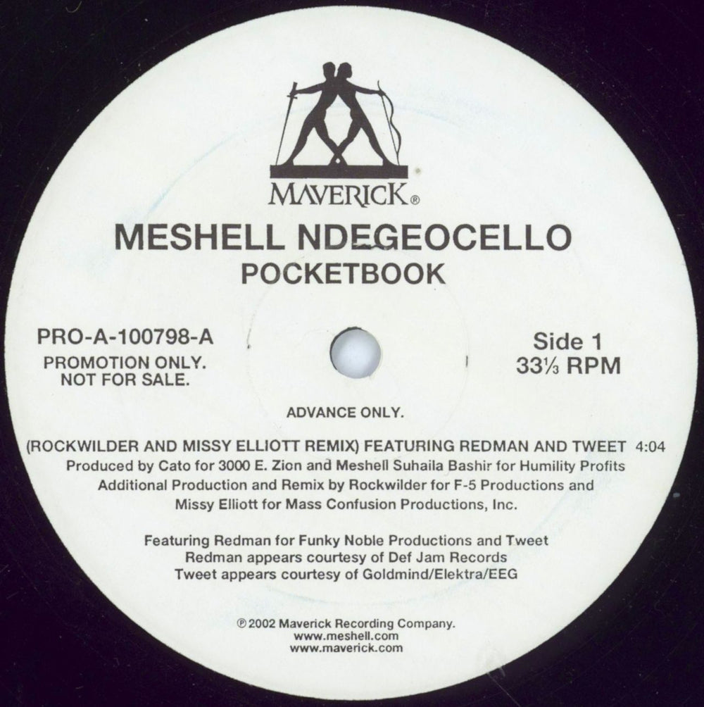Meshell Ndegeocello Pocketbook US Promo 12" vinyl single (12 inch record / Maxi-single) PRO-A-100798-A