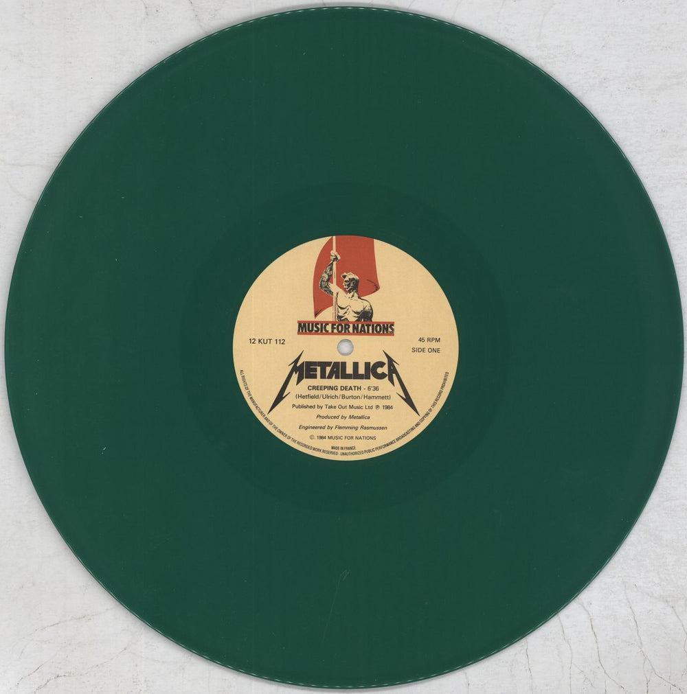 Metallica Creeping Death - Green Vinyl UK 12" vinyl single (12 inch record / Maxi-single) MET12CR250058