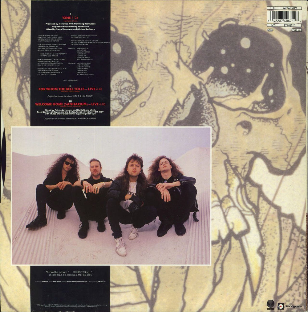 Metallica One - EX UK 12" vinyl single (12 inch record / Maxi-single) 042287406717