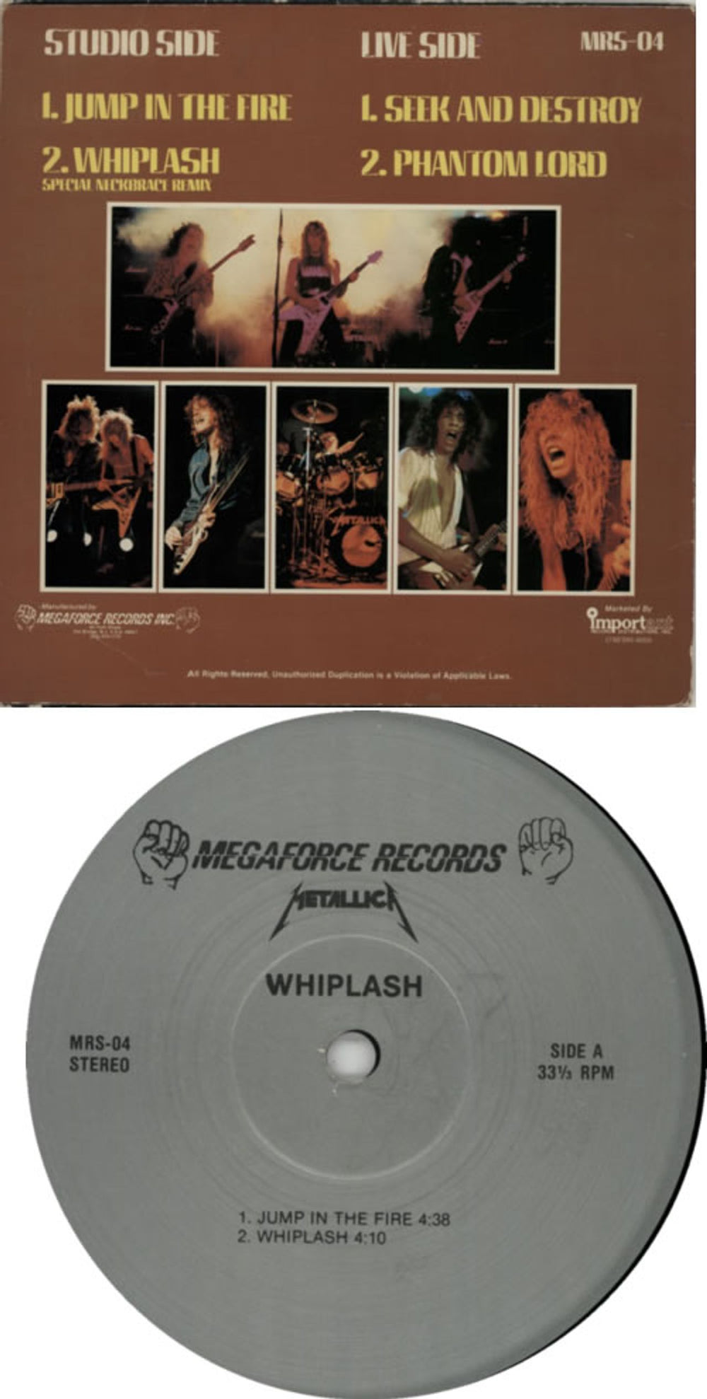 Metallica Whiplash - 1st - VG US 12" vinyl single (12 inch record / Maxi-single) MET12WH426006