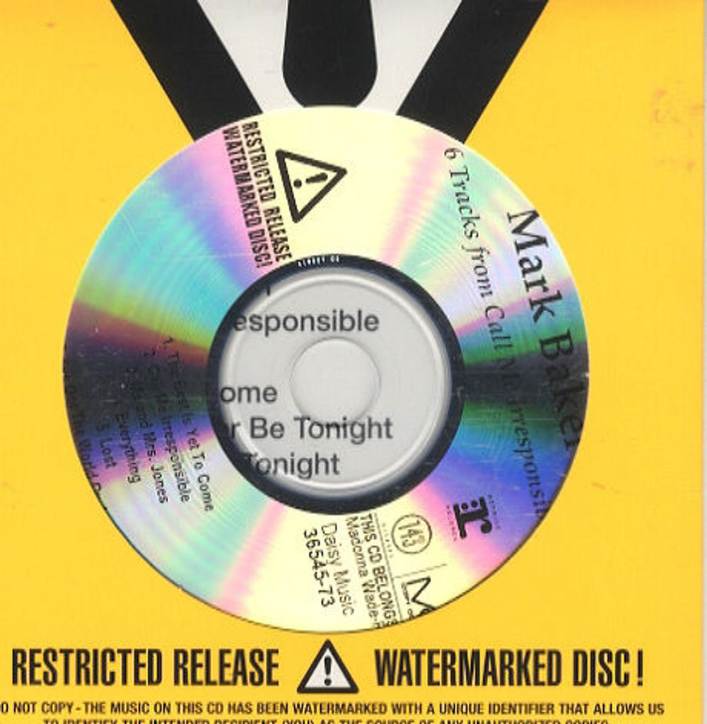 Michael Buble 6 Tracks From Call Me Irresponsible US Promo CD-R acetate CD-R ACETATE