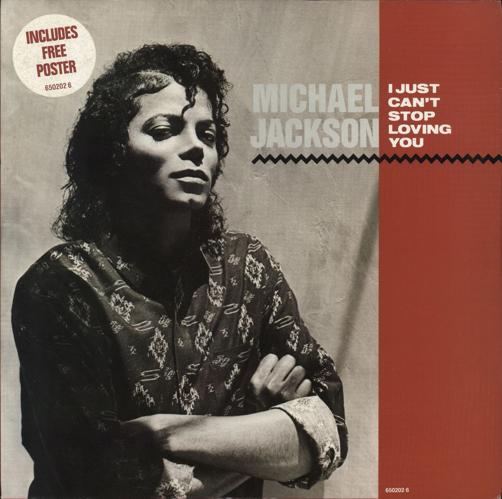 Michael Jackson I Just Can't Stop Loving You + Poster UK 12" vinyl single (12 inch record / Maxi-single) 6502026