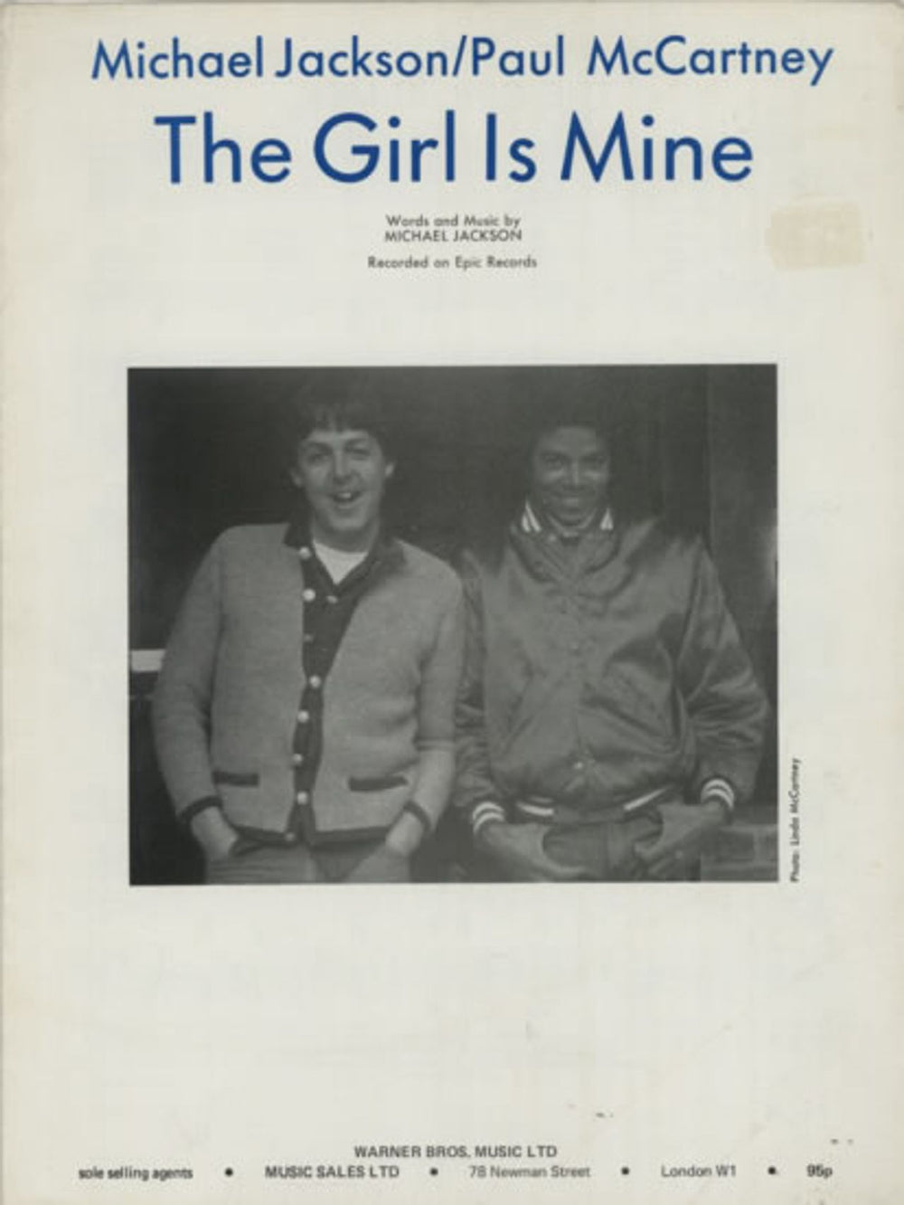 Michael Jackson The Girl Is Mine UK sheet music KY16908