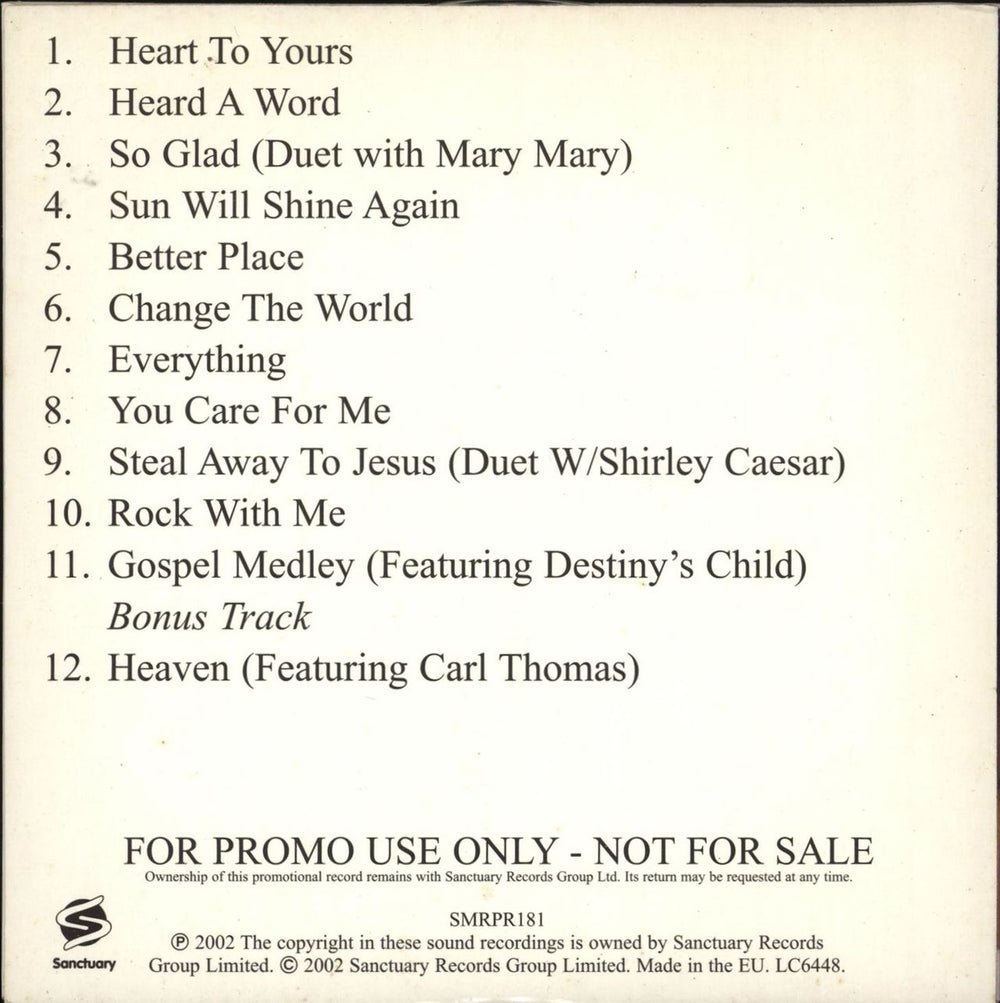 Michelle Williams Heart To Yours UK Promo CD album (CDLP) M.WCDHE314832