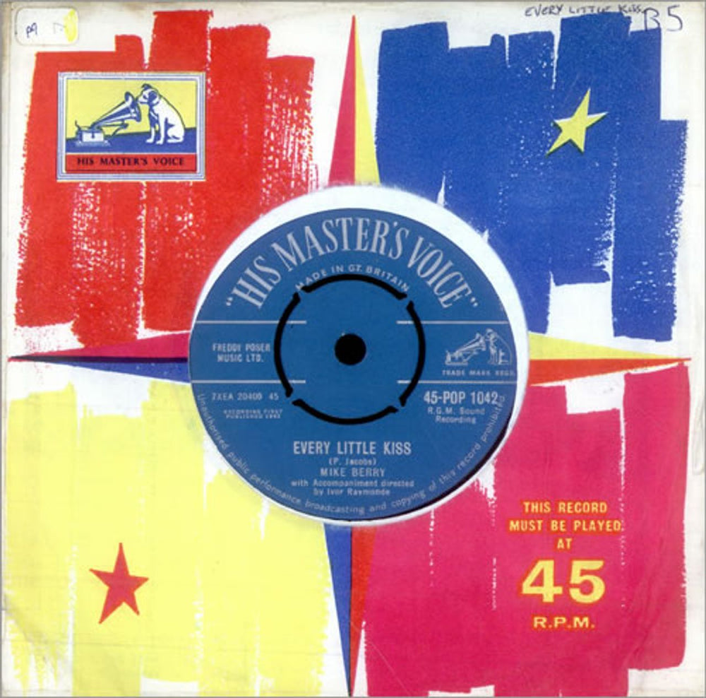 Mike Berry Every Little Kiss UK 7" vinyl single (7 inch record / 45) 45-POP1042
