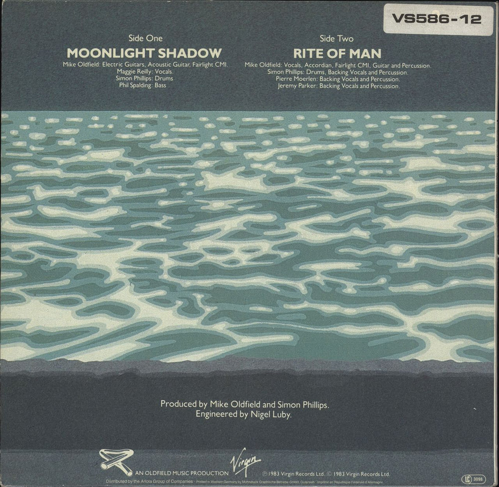 Mike Oldfield Moonlight Shadow (Extended Version) - Ex UK 12" vinyl single (12 inch record / Maxi-single)