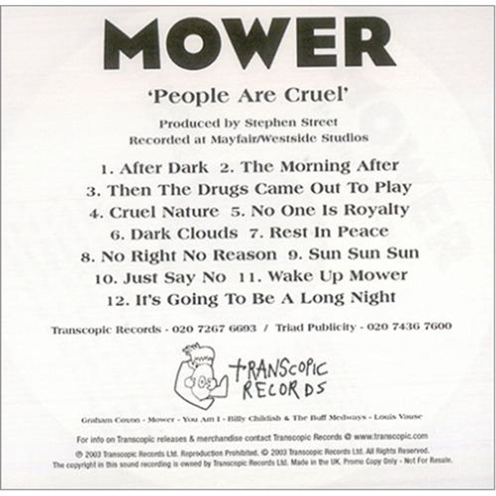 Mower People Are Cruel UK Promo CD-R acetate CD-R ACETATE