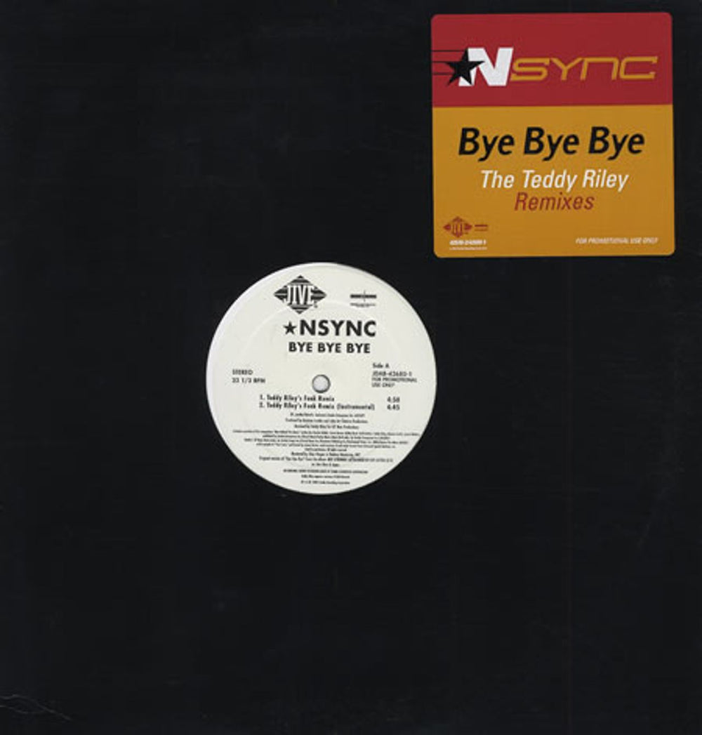 N Sync Bye Bye Bye - Teddy Riley Remixes US Promo 12" vinyl single (12 inch record / Maxi-single) JDAB426801