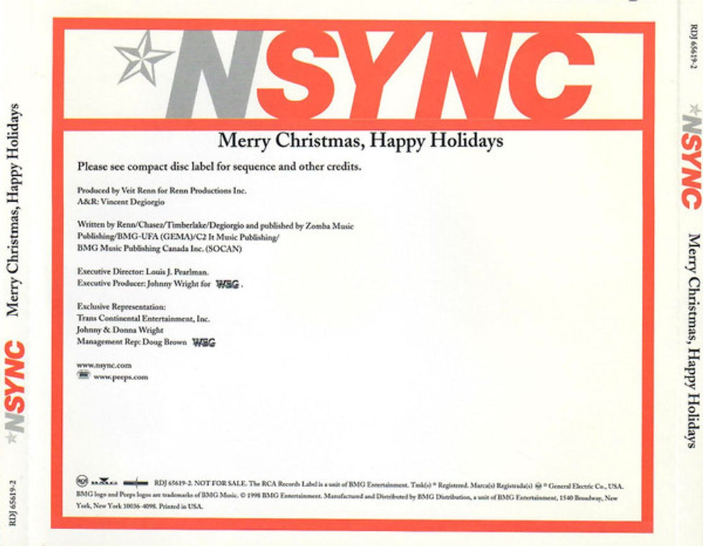 N Sync Merry Christmas Happy Holidays US Promo CD single (CD5 / 5")