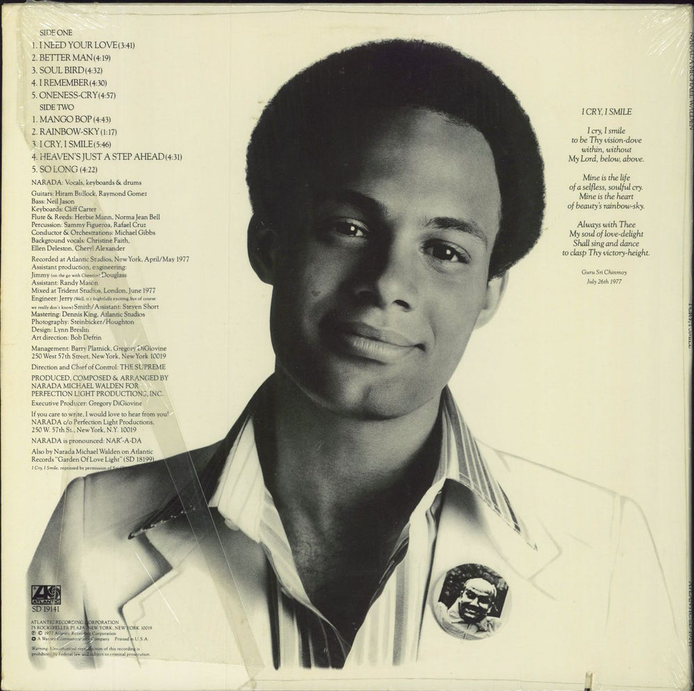 Narada Michael Walden I Cry, I Smile US vinyl LP album (LP record)