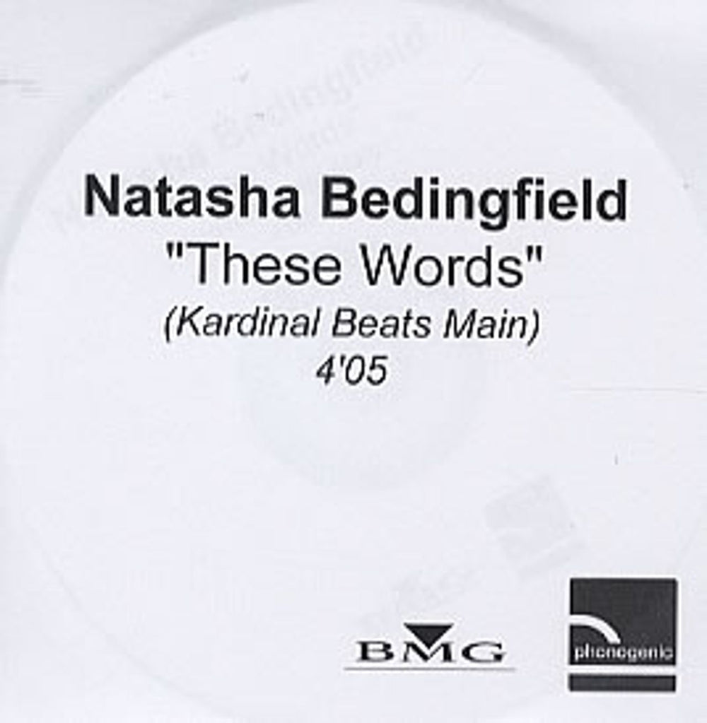 Natasha Bedingfield  These Words UK Promo CD-R acetate CD ACETATE