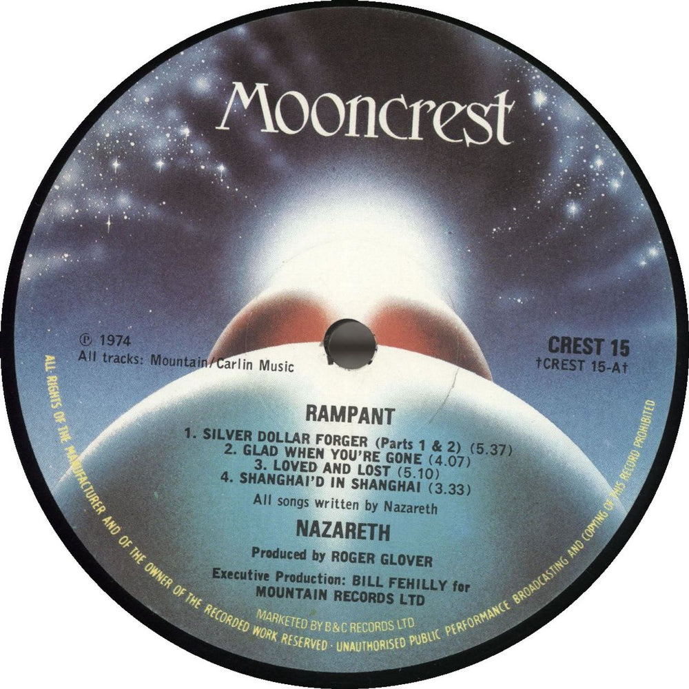 Nazareth Rampant - VG UK vinyl LP album (LP record)