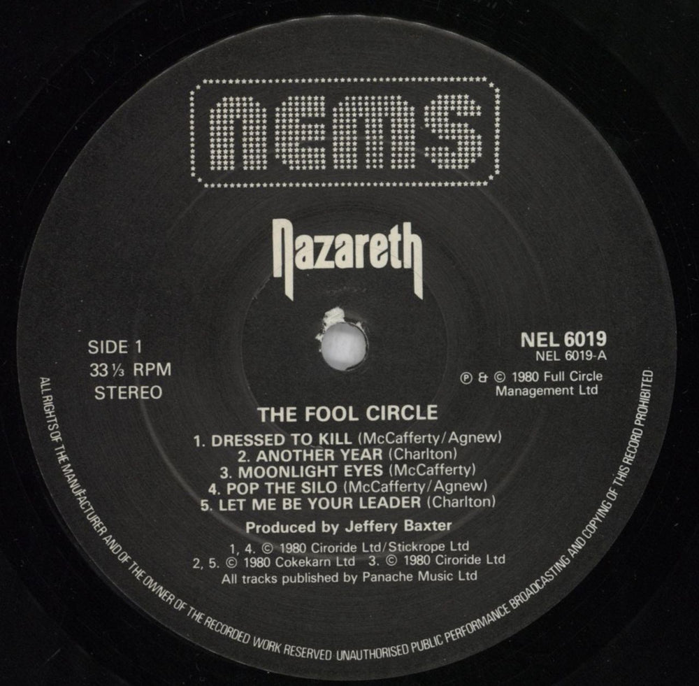 Nazareth The Fool Circle - EX UK vinyl LP album (LP record) NZRLPTH818939