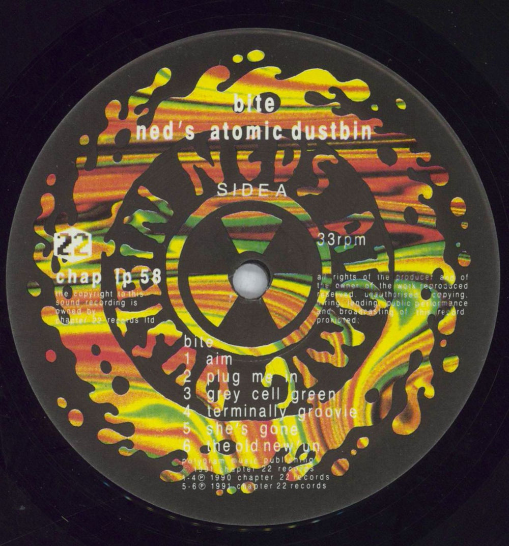 Ned's Atomic Dustbin Bite UK vinyl LP album (LP record) NADLPBI819078