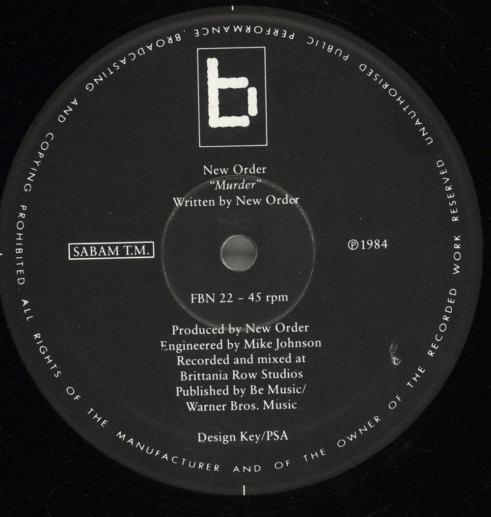 New Order Murder - EX Belgian 12" vinyl single (12 inch record / Maxi-single) NEW12MU35445