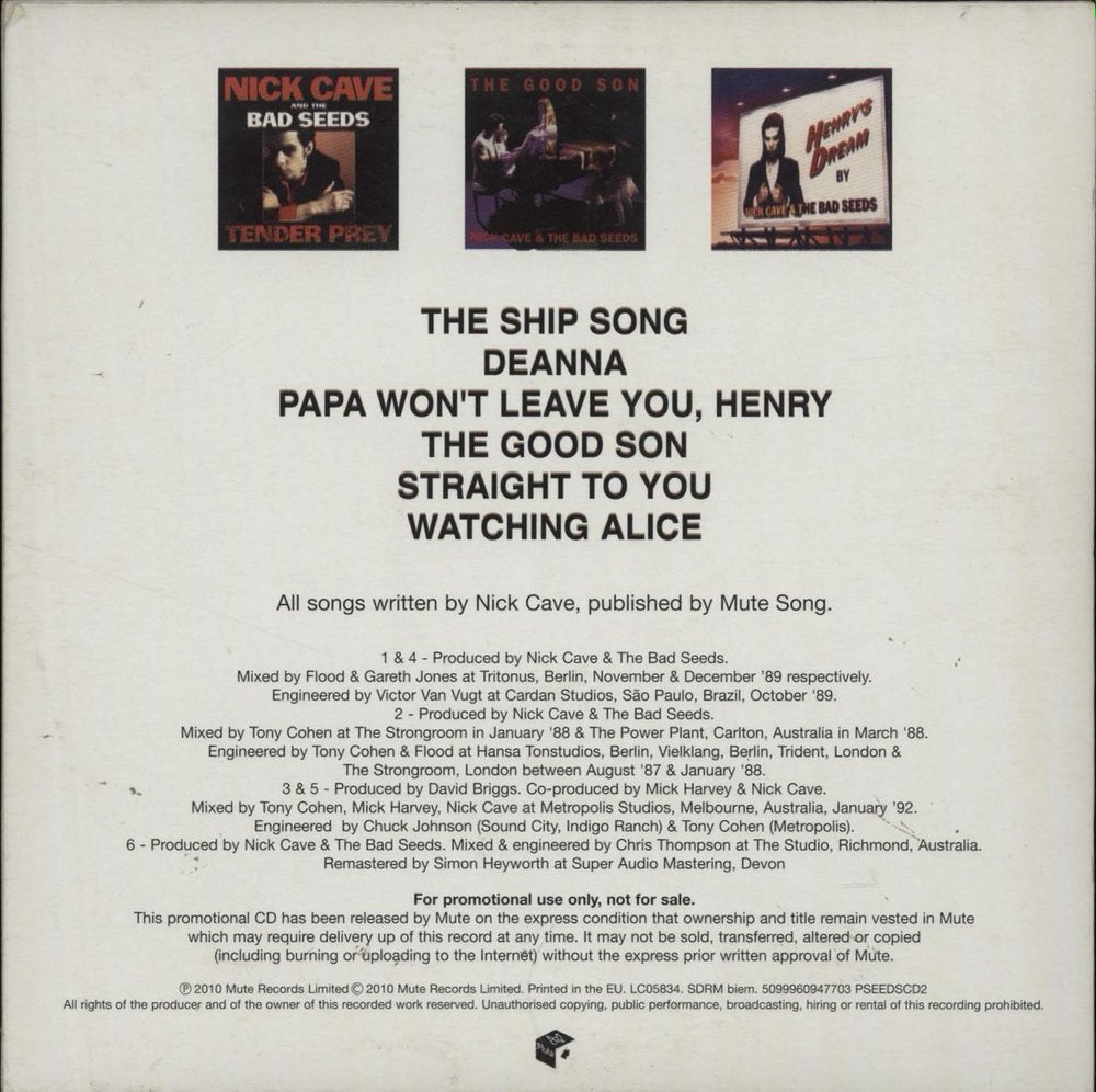 Nick Cave The Remastered Collectors Editions - Sampler Volume 2 UK Promo CD single (CD5 / 5") NCVC5TH527177