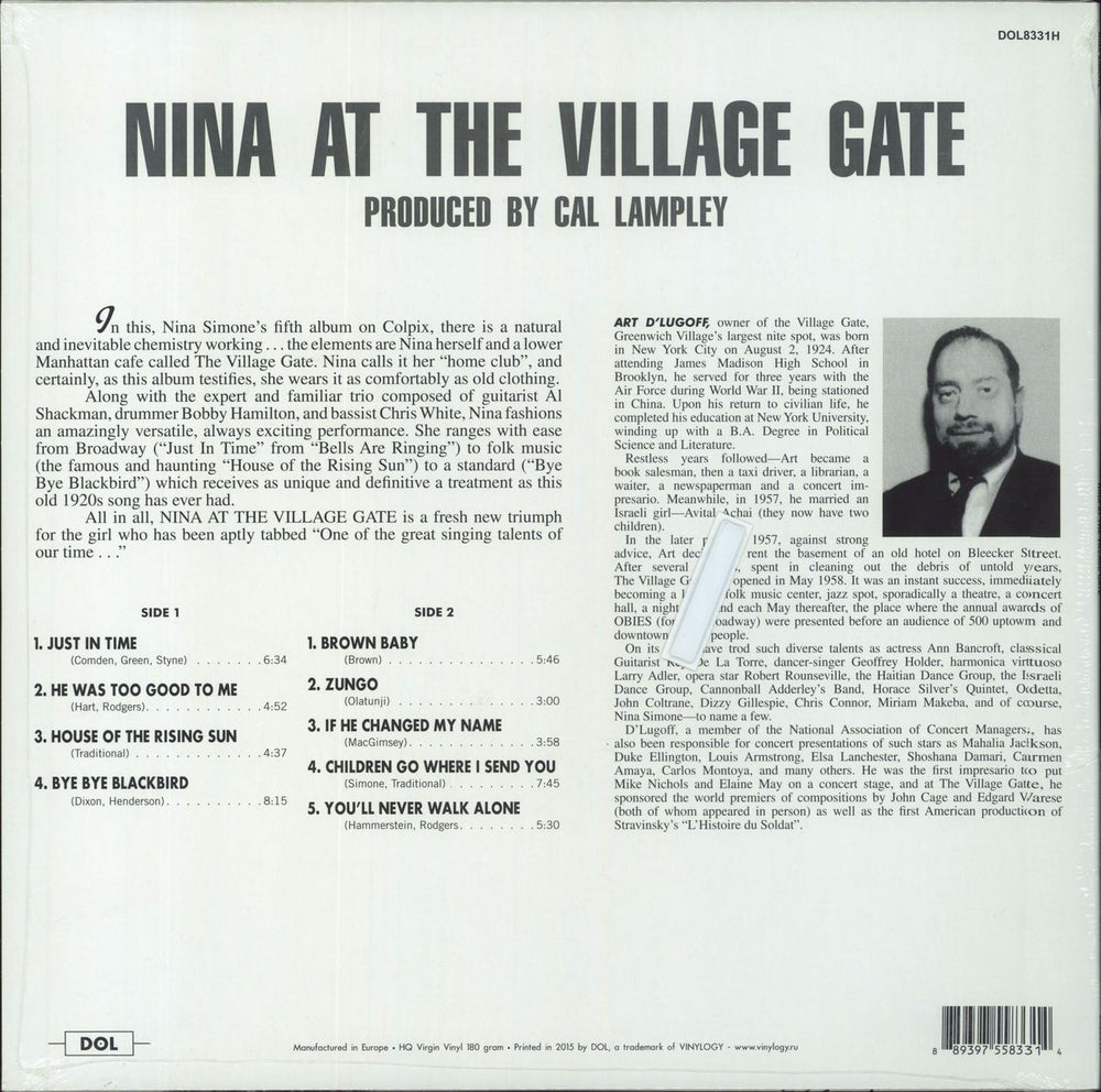 Nina Simone At The Village Gate - 180gm - Sealed UK vinyl LP album (LP record)