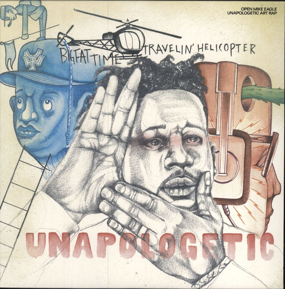 Open Mike Eagle Unapologetic Art Rap - Teal Blue Vinyl + Stencil US 2-LP vinyl record set (Double LP Album) MH-269 / RH011