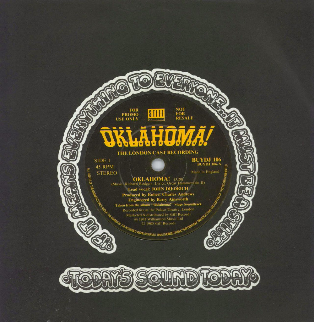 Original Cast Recording Oklahoma! UK 7" vinyl single (7 inch record / 45) BUYDJ106
