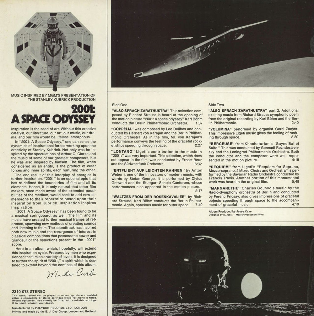 Original Soundtrack 2001: A Space Odyssey - Volume Two UK vinyl LP album (LP record)