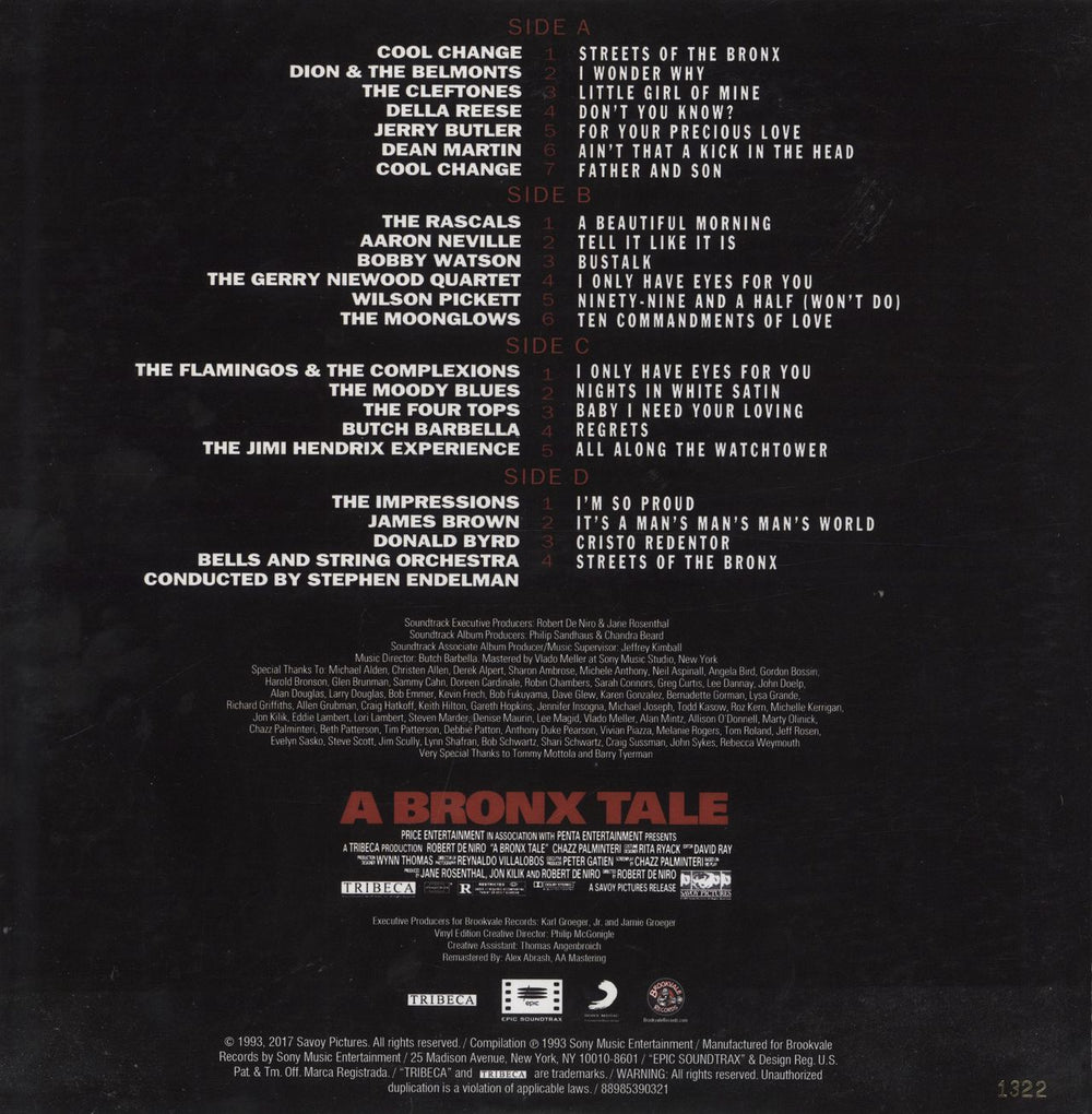 Original Soundtrack A Bronx Tale US 2-LP vinyl record set (Double LP Album)