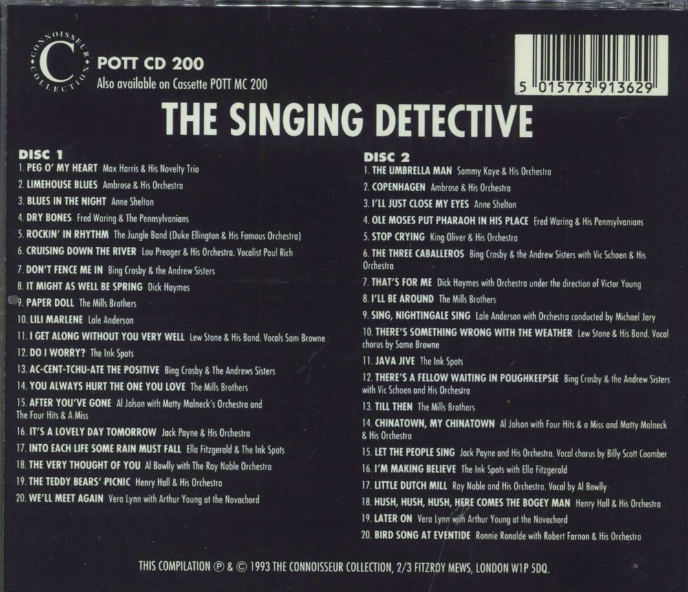 Original Soundtrack The Singing Detective UK 2 CD album set (Double CD)