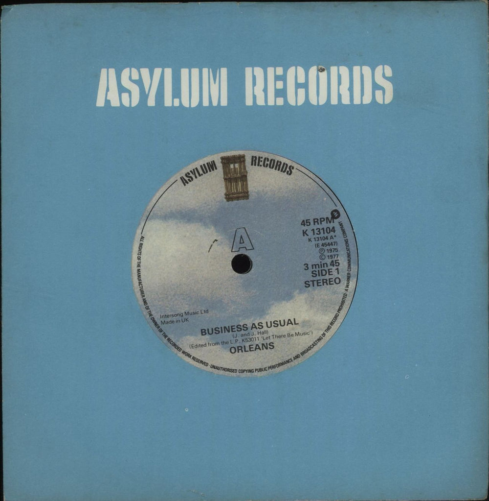 Orleans Business As Usual UK 7" vinyl single (7 inch record / 45) K13104