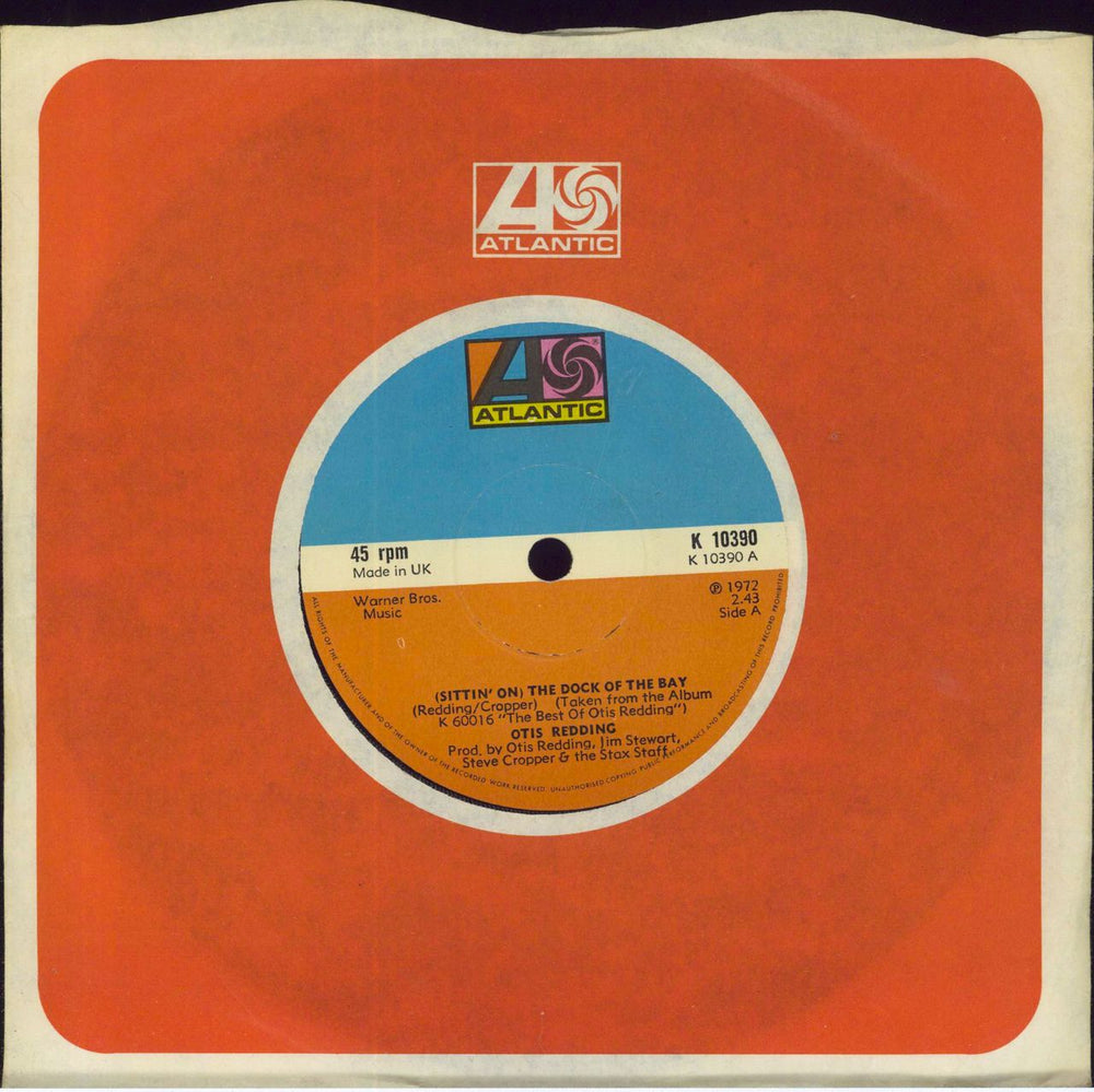 Otis Redding [Sittin' On] The Dock Of The Bay - Atlantic Gold Series UK 7" vinyl single (7 inch record / 45) K10390