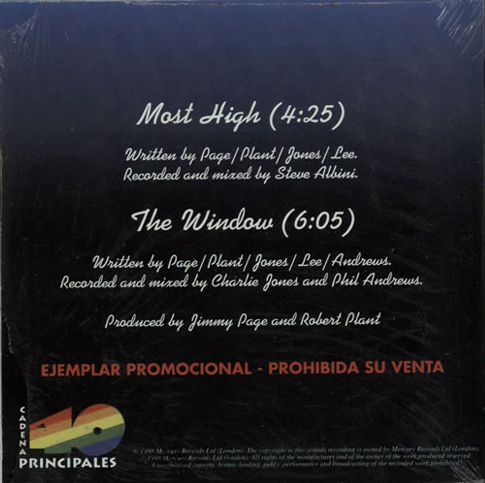 Page & Plant Most High - Spanish Promo - German Pressed Spanish Promo CD single (CD5 / 5") P&PC5MO112964