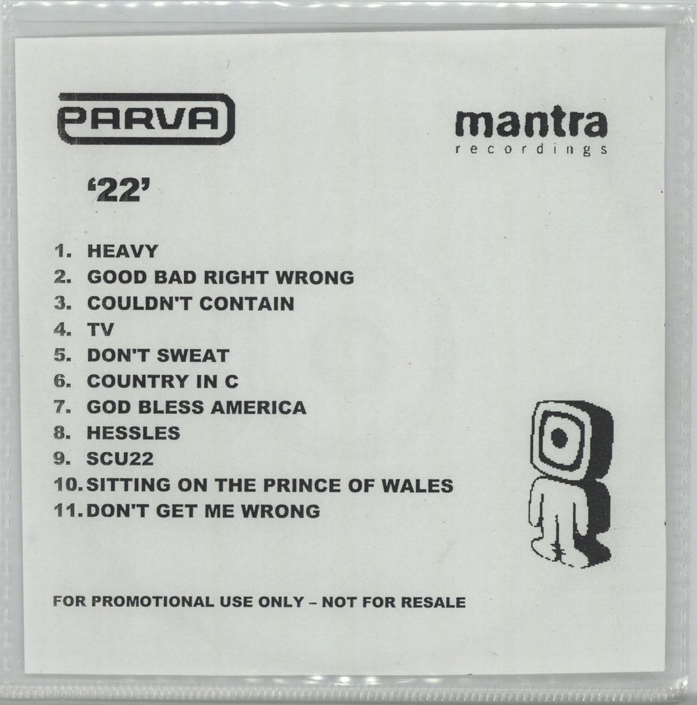 Parva 22 (Twenty Two) + PR UK CD-R acetate CD-R