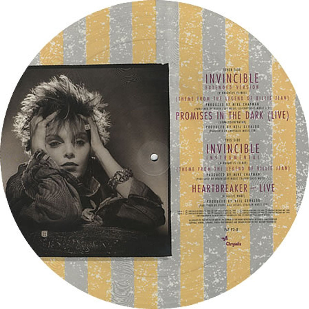 Pat Benatar Invincible UK 12" vinyl picture disc (12 inch picture record) BEN2PIN00434