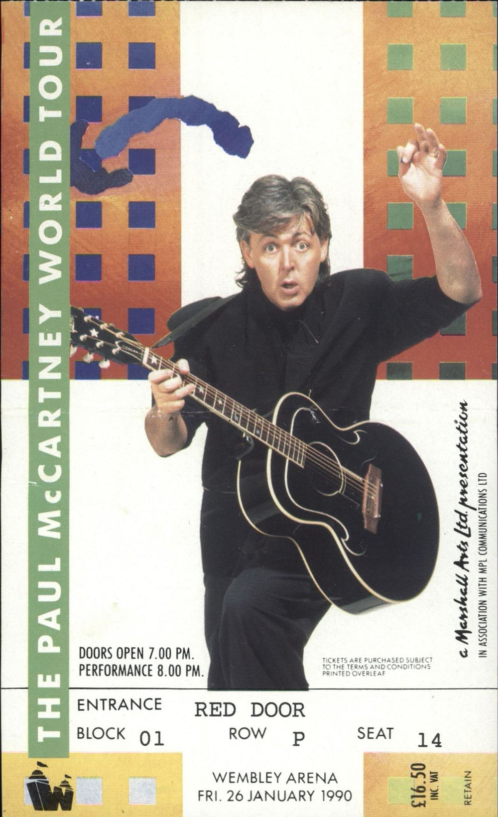 Paul McCartney and Wings The Paul McCartney World Tour + Wembley Stub UK tour programme MCCTRTH720542