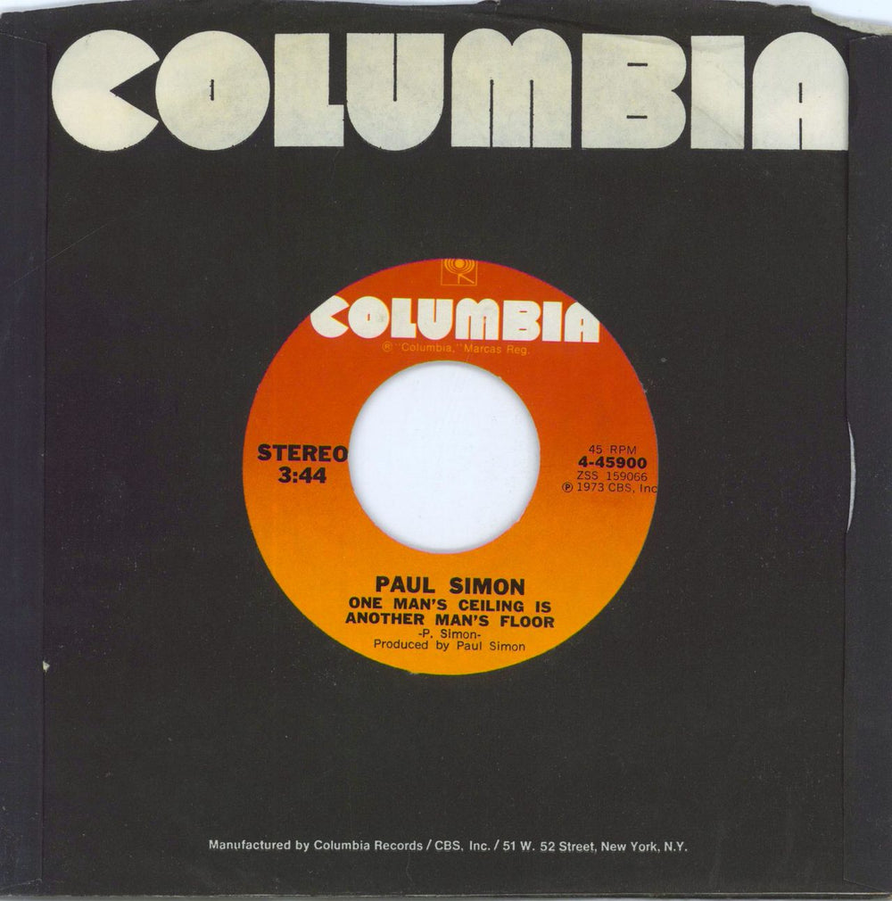 Paul Simon American Tune US 7" vinyl single (7 inch record / 45)