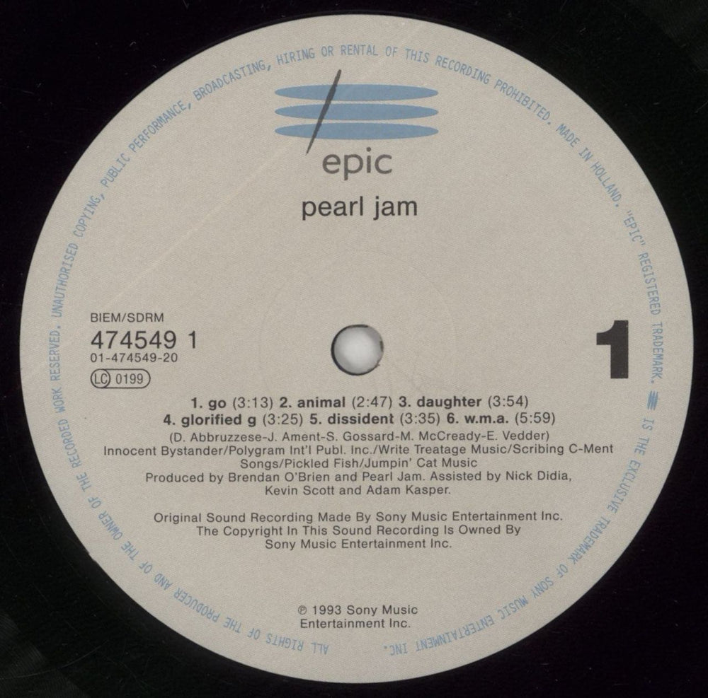 Pearl Jam Vs - 1st - VG Dutch vinyl LP album (LP record) PJALPVS821925