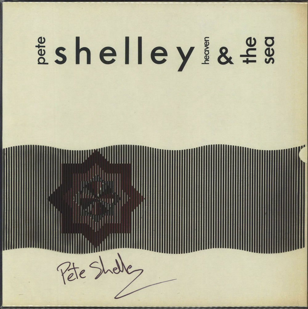 Pete Shelley Heaven & The Sea - Autographed UK vinyl LP album (LP record) MERH90