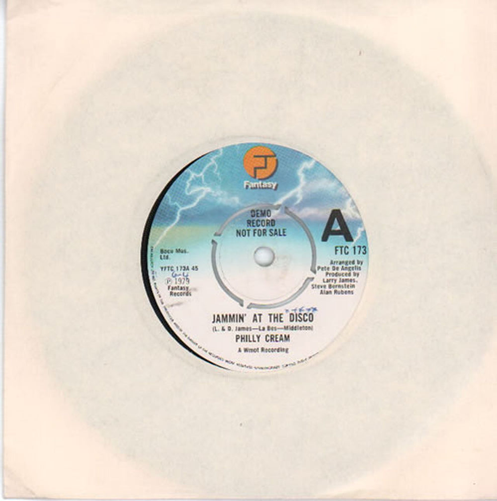 Philly Cream Jammin' At The Disco - A Label UK Promo 7" vinyl single (7 inch record / 45) FTC173