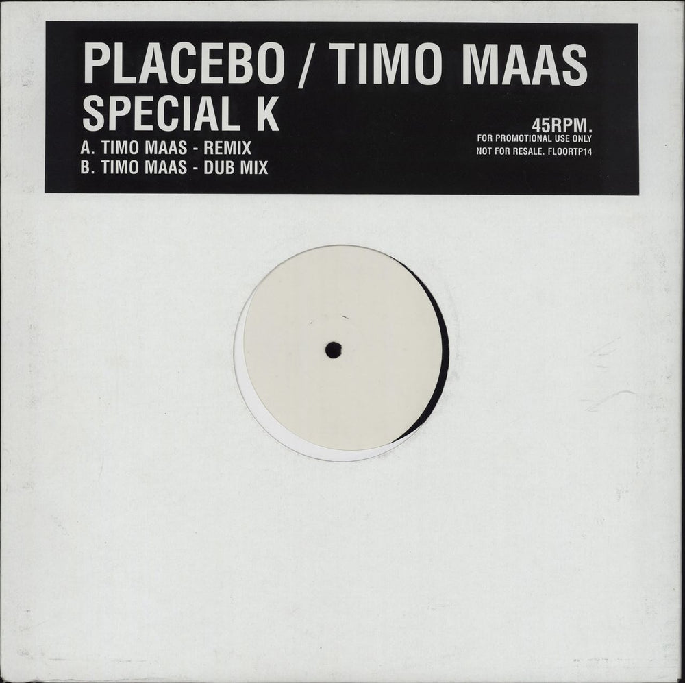 Placebo Special K UK Promo 12" vinyl single (12 inch record / Maxi-single) FLOORTP14