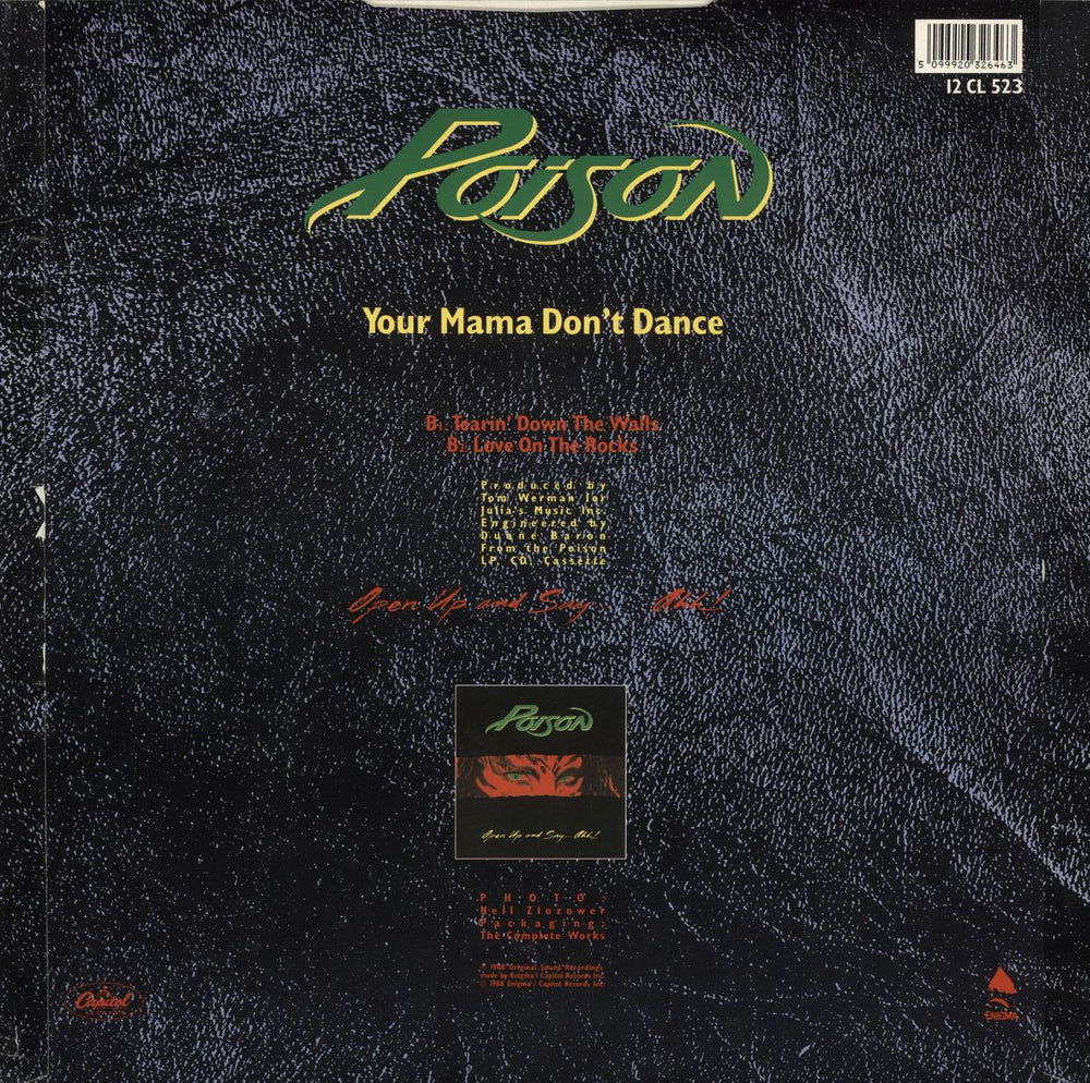 Poison Your Mama Don't Dance UK 12" vinyl single (12 inch record / Maxi-single) 5099920326463