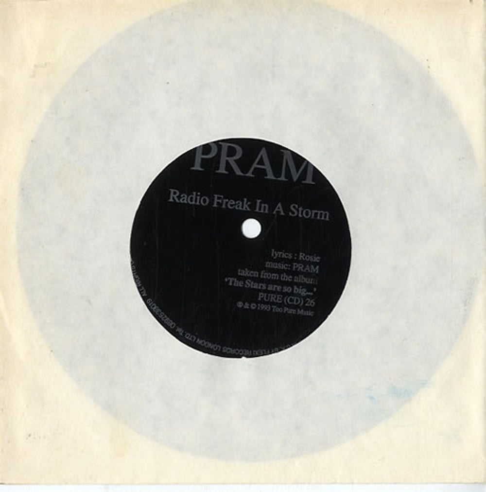 Pram Radio Freak In A Storm UK Promo 7" vinyl single (7 inch record / 45) FLX2137