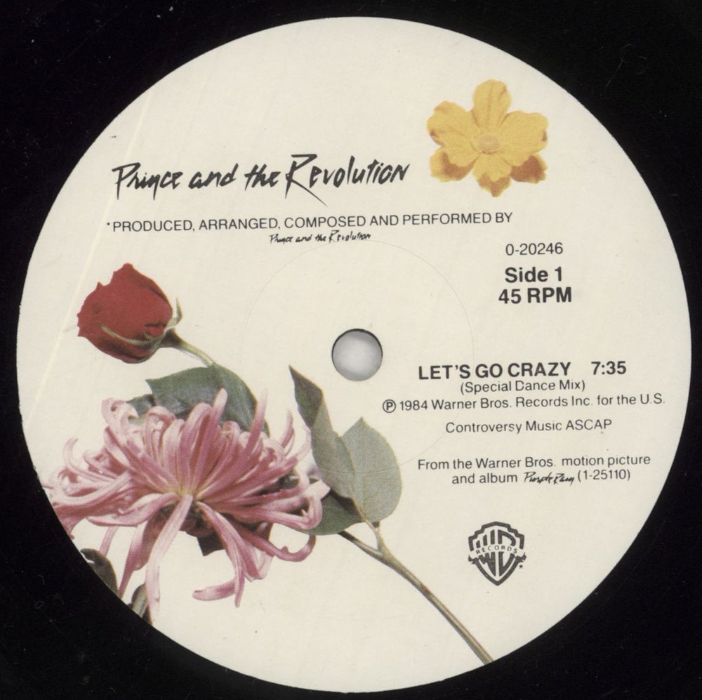 Prince Let's Go Crazy - EX US 12" vinyl single (12 inch record / Maxi-single) PRI12LE742971