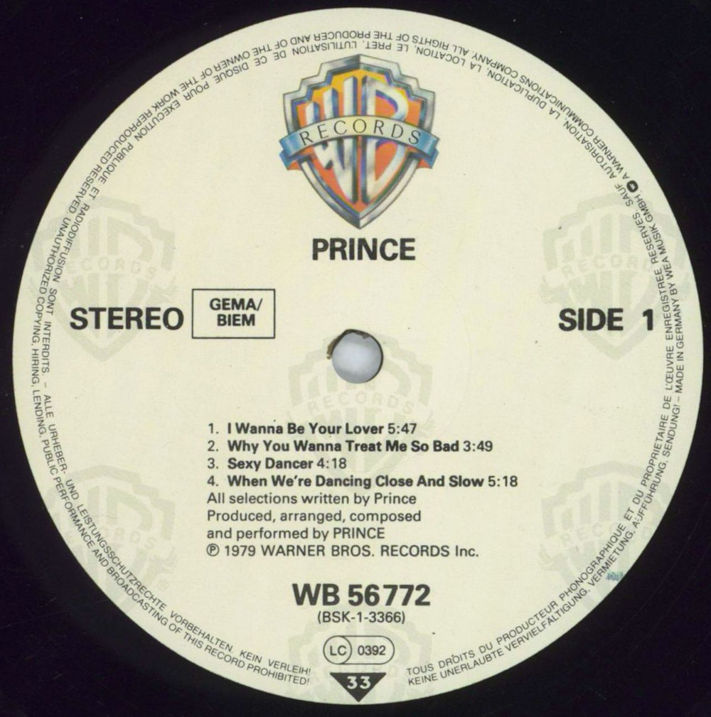 Prince Prince + Opened Shrink UK vinyl LP album (LP record) PRILPPR827932