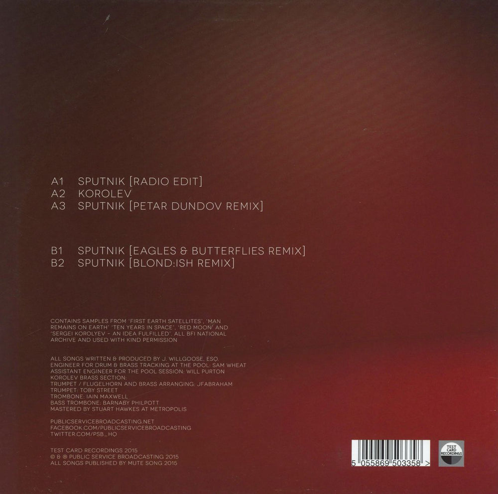 Public Service Broadcasting Sputnik / Korolev UK 12" vinyl single (12 inch record / Maxi-single) 5055869503358