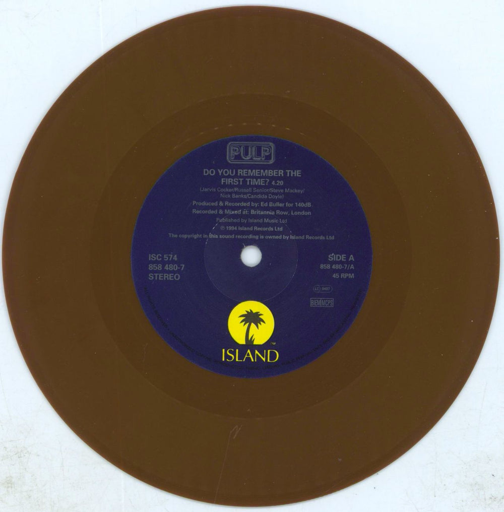 Pulp Do You Remember The First Time? - Brown UK 7" vinyl single (7 inch record / 45) PUL07DO73991